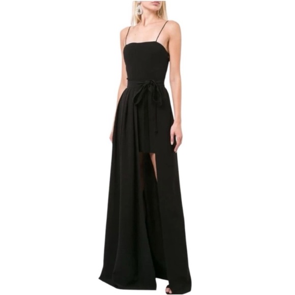 Cinq a Sept Black Gianni Gown High Low Bridesmaid Prom Homecoming Formal Long 0 - Picture 1 of 16